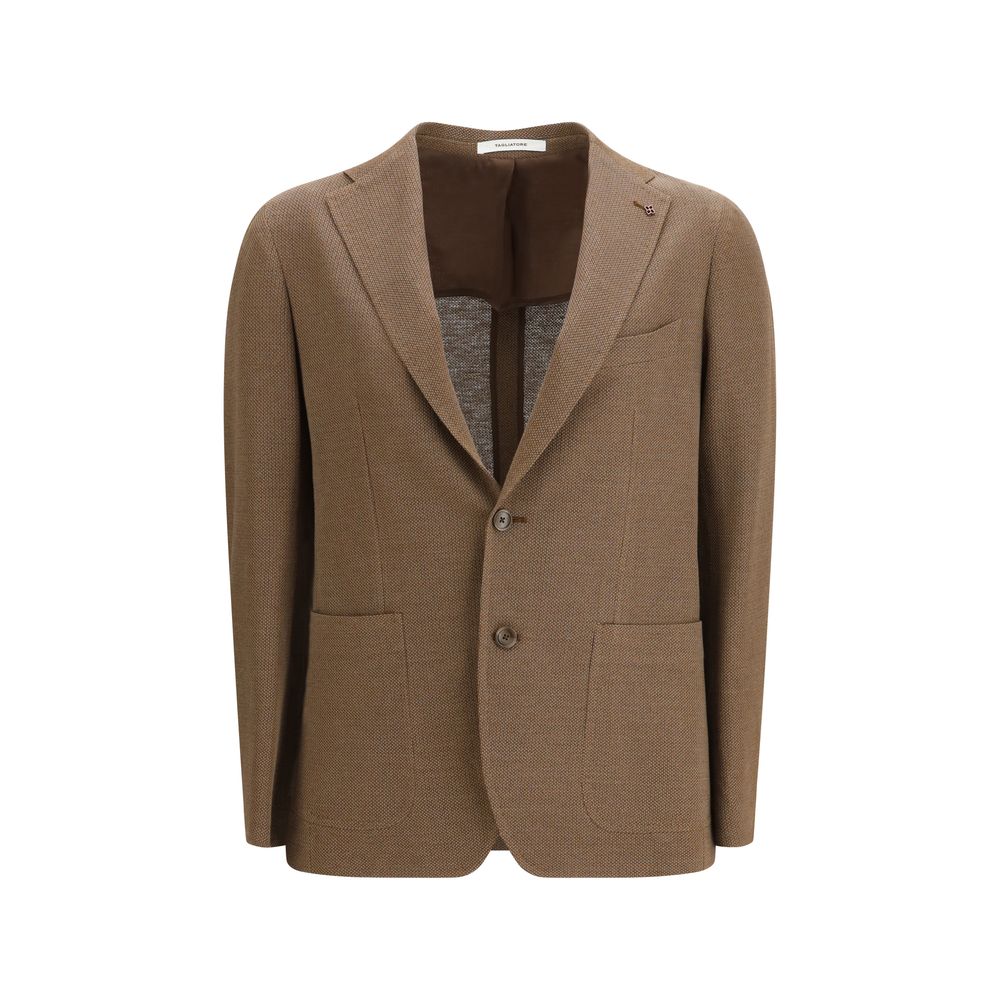 Experience the exquisite Tagliatore Brown Linen Blazer, a luxurious blend of linen and cotton, embodying timeless elegance for the discerning individual.