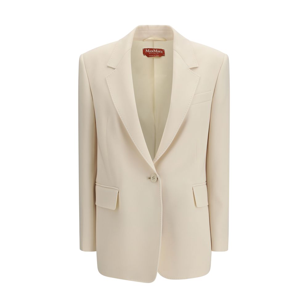 Elevate your wardrobe with the Max Mara Beige Triacetate Blazer, a masterpiece of exquisite craftsmanship and luxurious materials, perfect for sophisticated elegance.