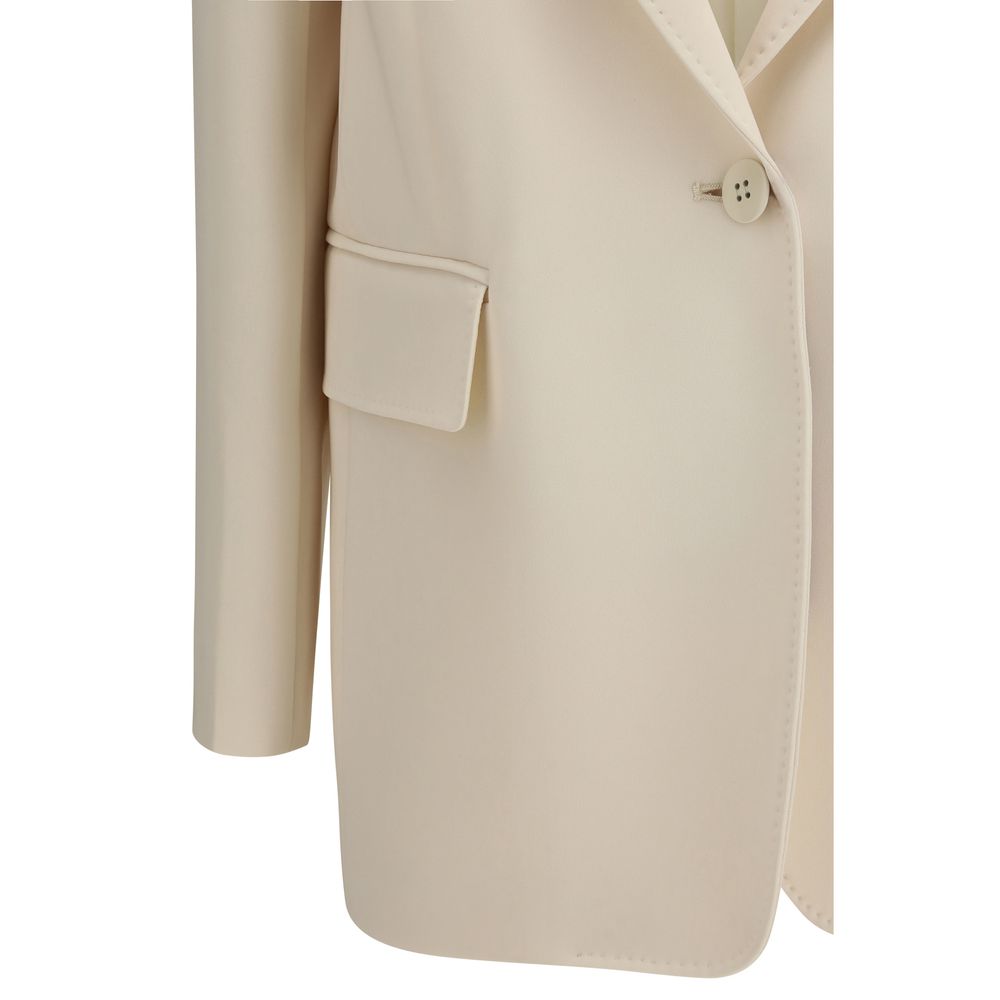 Experience the epitome of elegance with the Max Mara Beige Triacetate Blazer, crafted from luxurious materials for a sophisticated silhouette that transcends time.
