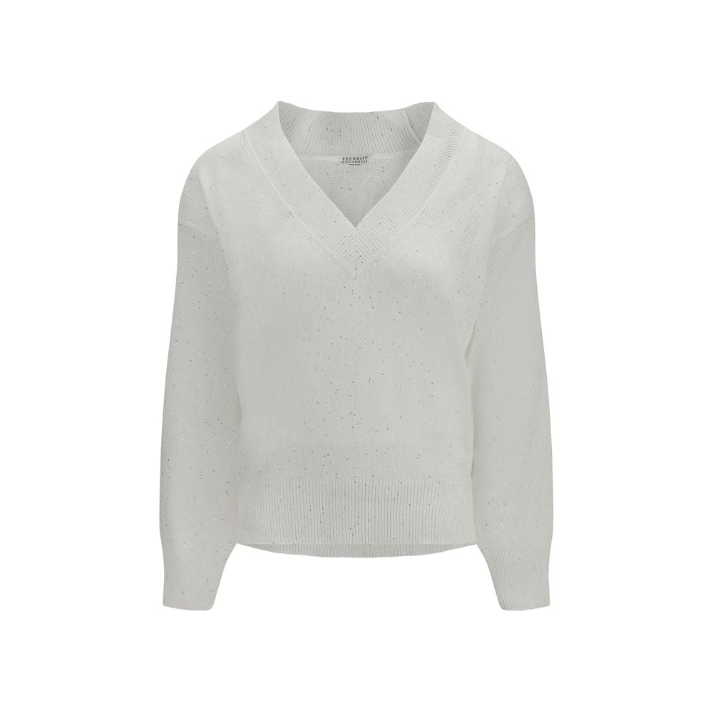 Brunello Cucinelli White Linen Sweatshirt – Artisanal Luxury