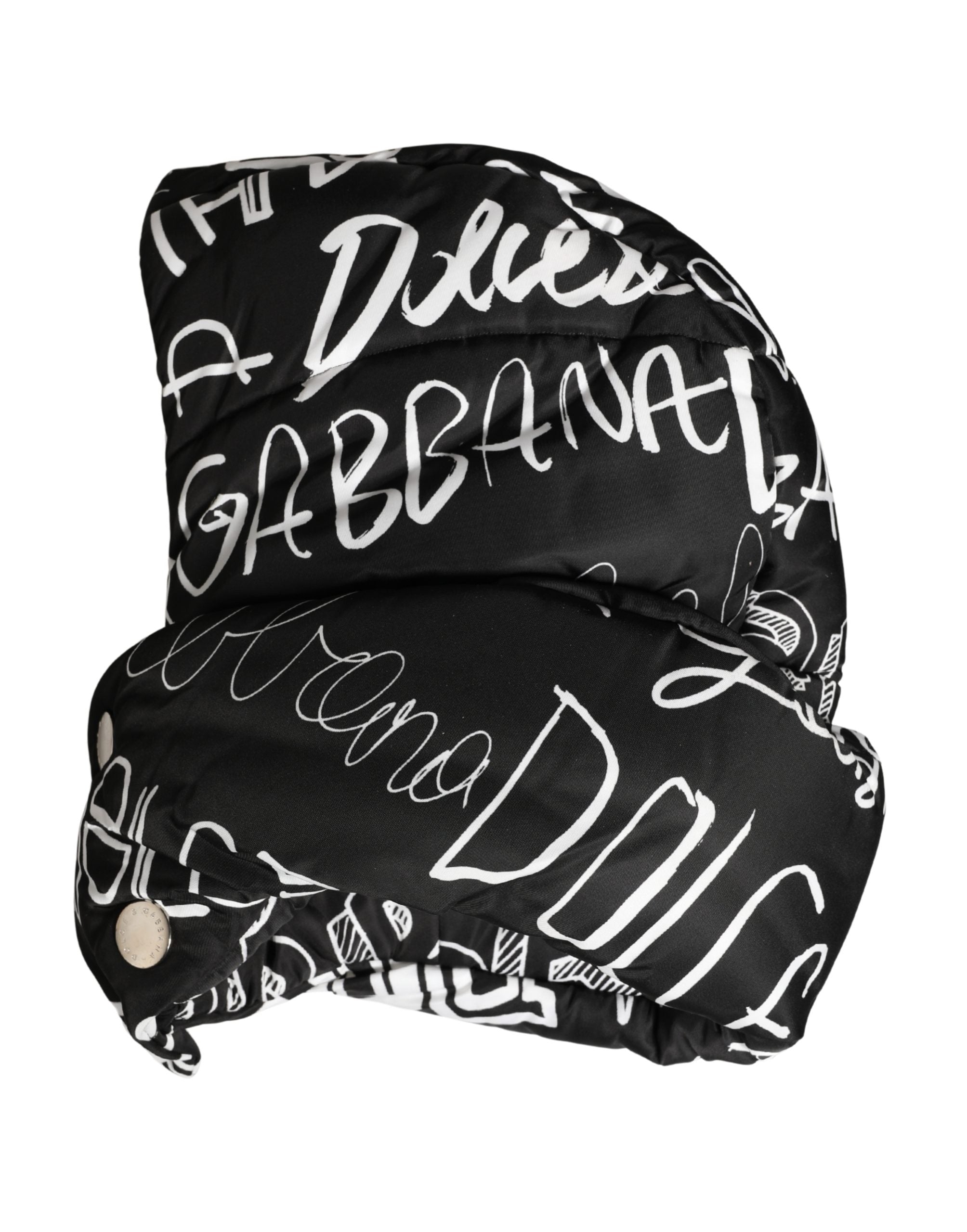 Dolce & Gabbana Black Logo Print Whole Head Wrap Capello Hat