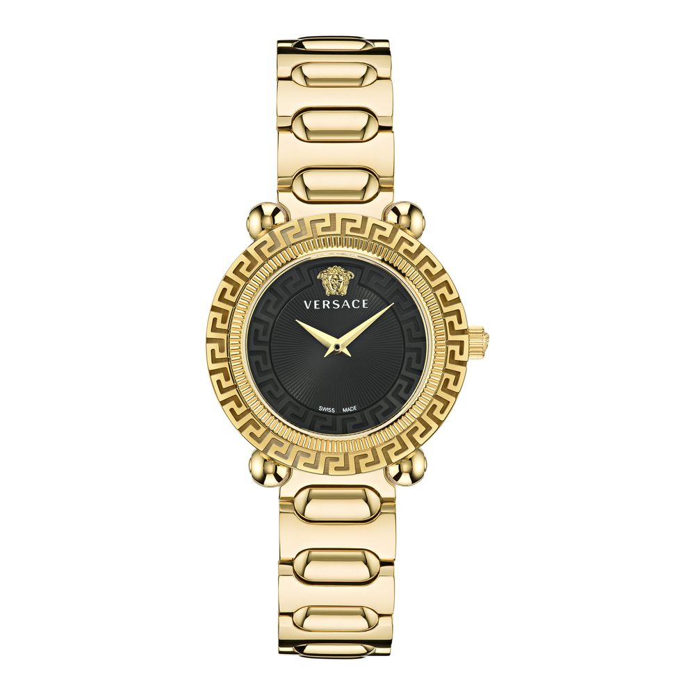 Elevate your elegance with the Versace Gold Stainless Steel Dress Watch, a timeless masterpiece of exquisite craftsmanship and luxurious design, perfect for discerning individuals.