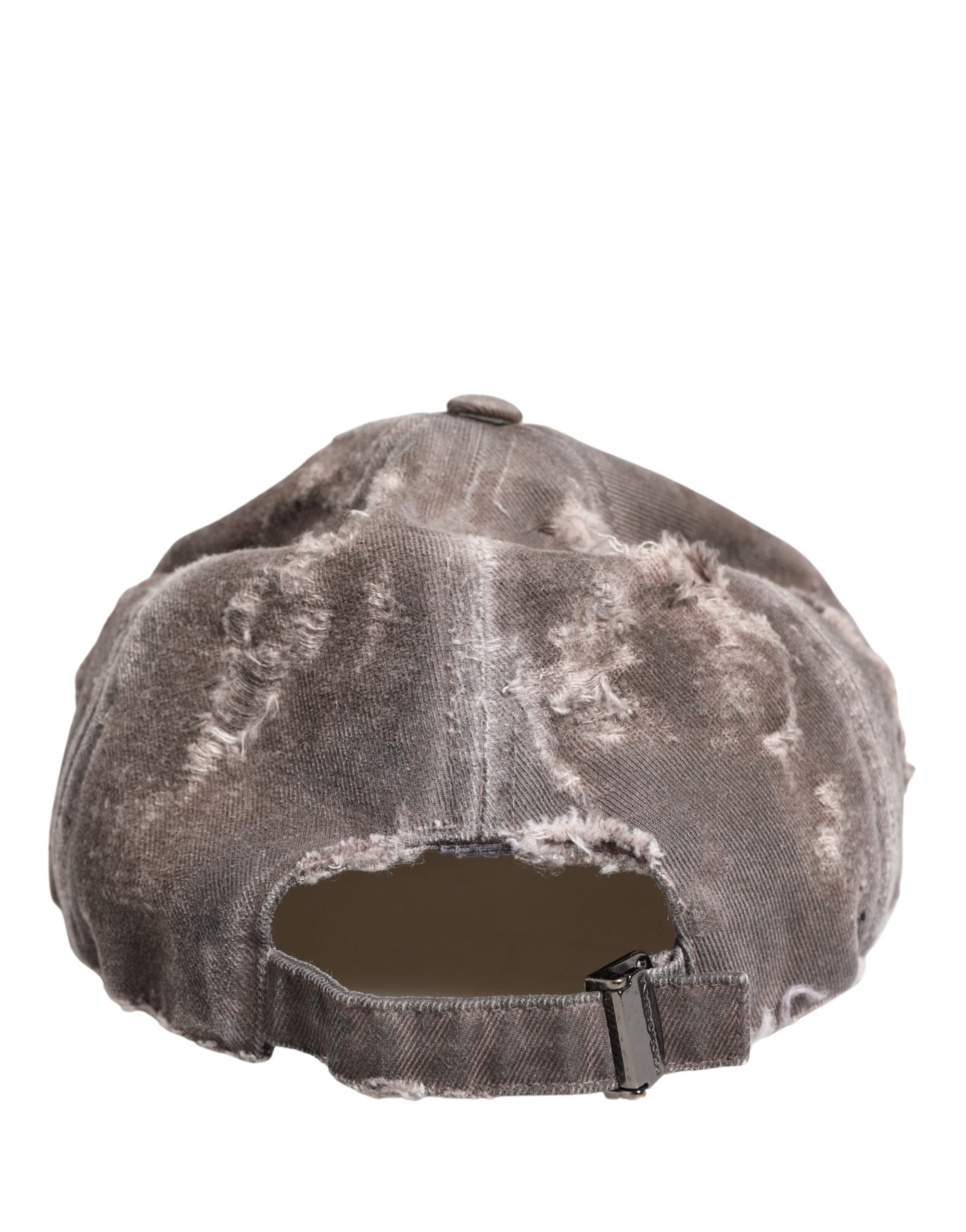 Dolce & Gabbana Brown Cotton Distressed Baseball Cap - Luxury Fashion
