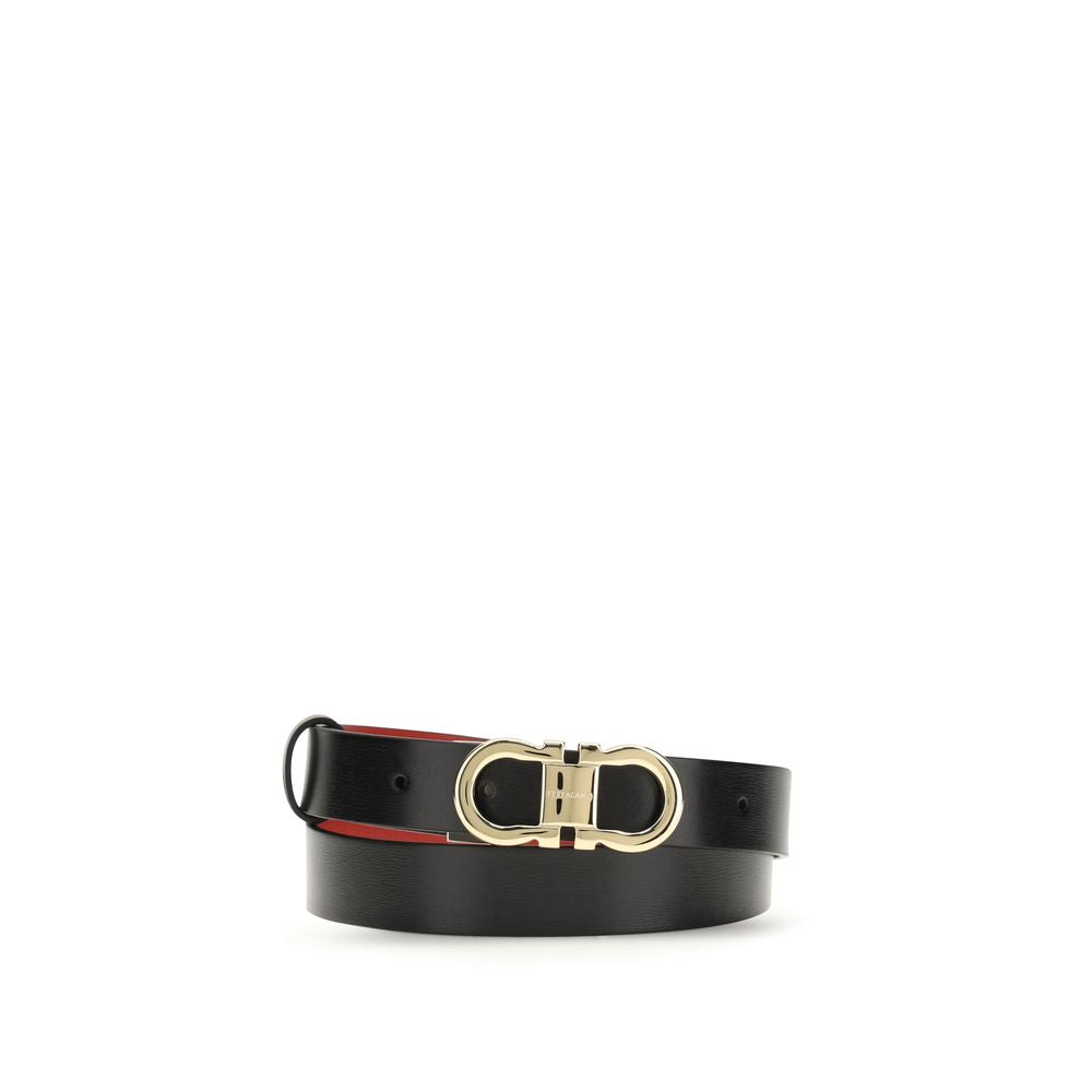 Elevate your style with the Ferragamo Black Calf Leather Bos Taurus Regular Belt, a luxurious accessory crafted from exquisite calf leather, perfect for any sophisticated ensemble.