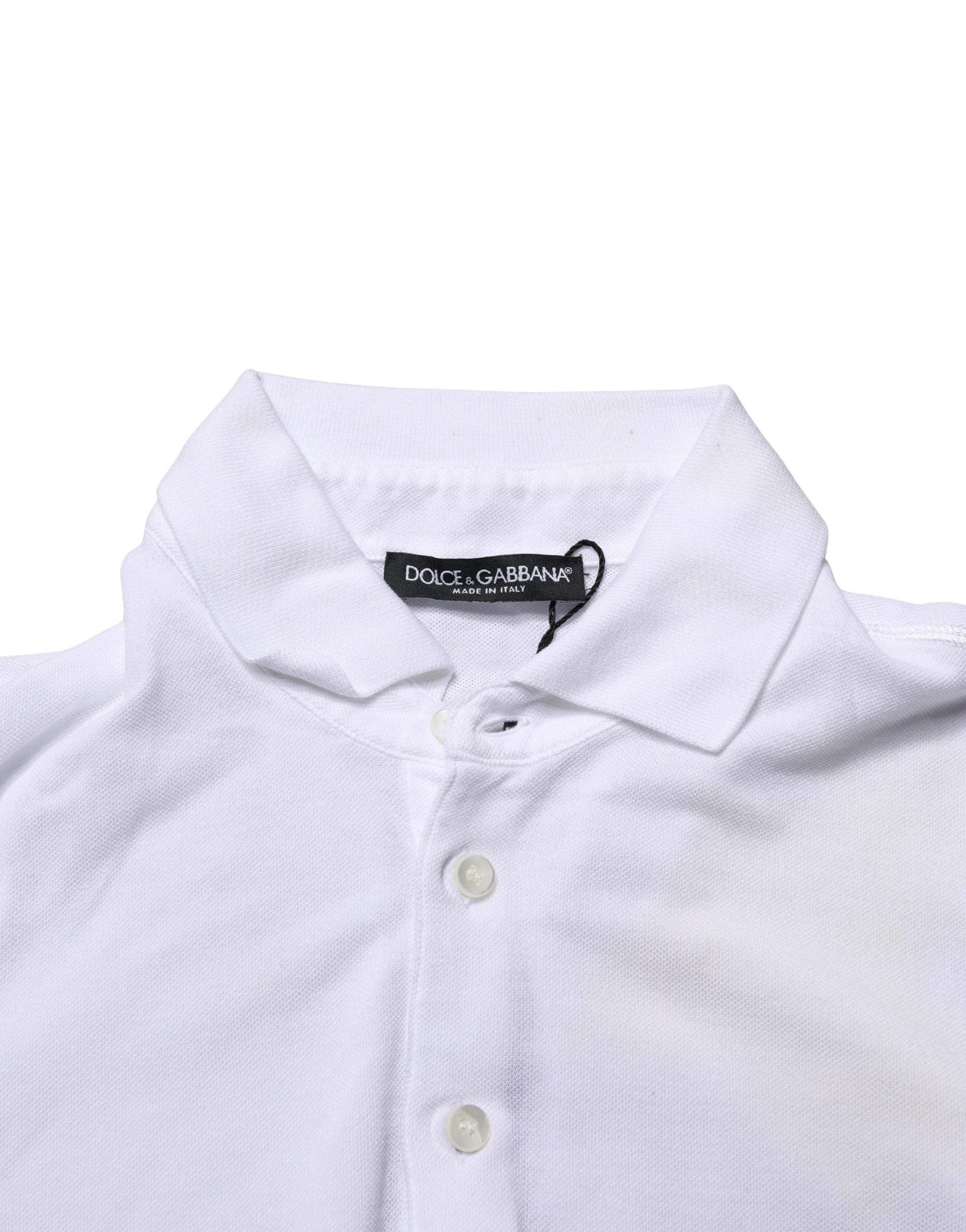 Dolce & Gabbana White Collared Short Sleeves Men Polo T-shirt