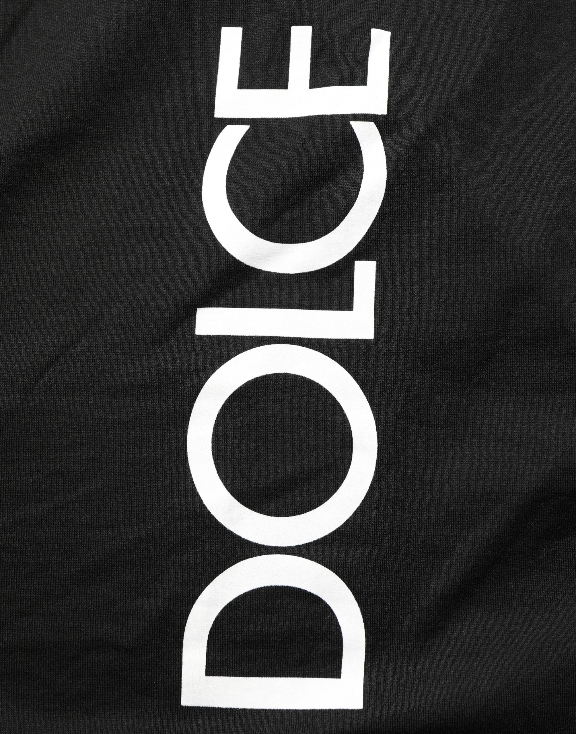 Dolce & Gabbana Black Logo Print Cotton Men Crew Neck  T-shirt