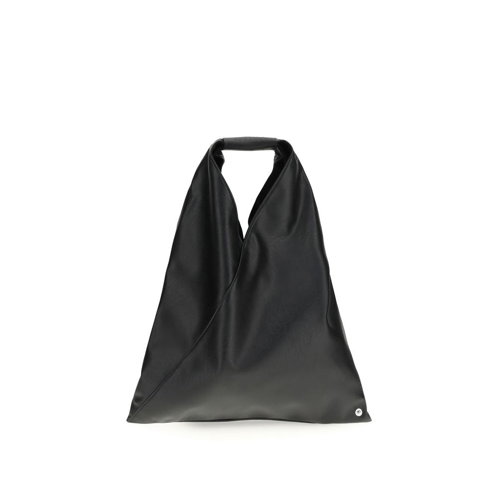 Discover the MM6 Black Polyethylene Handbag, a masterpiece of minimalist elegance crafted from luxurious faux leather, perfect for the discerning individual.