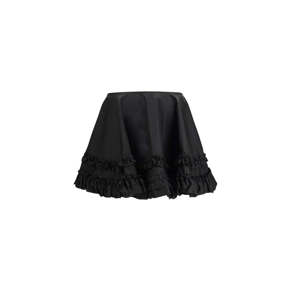 Ganni Black Mini Skirt in Luxurious Recycled Polyamide