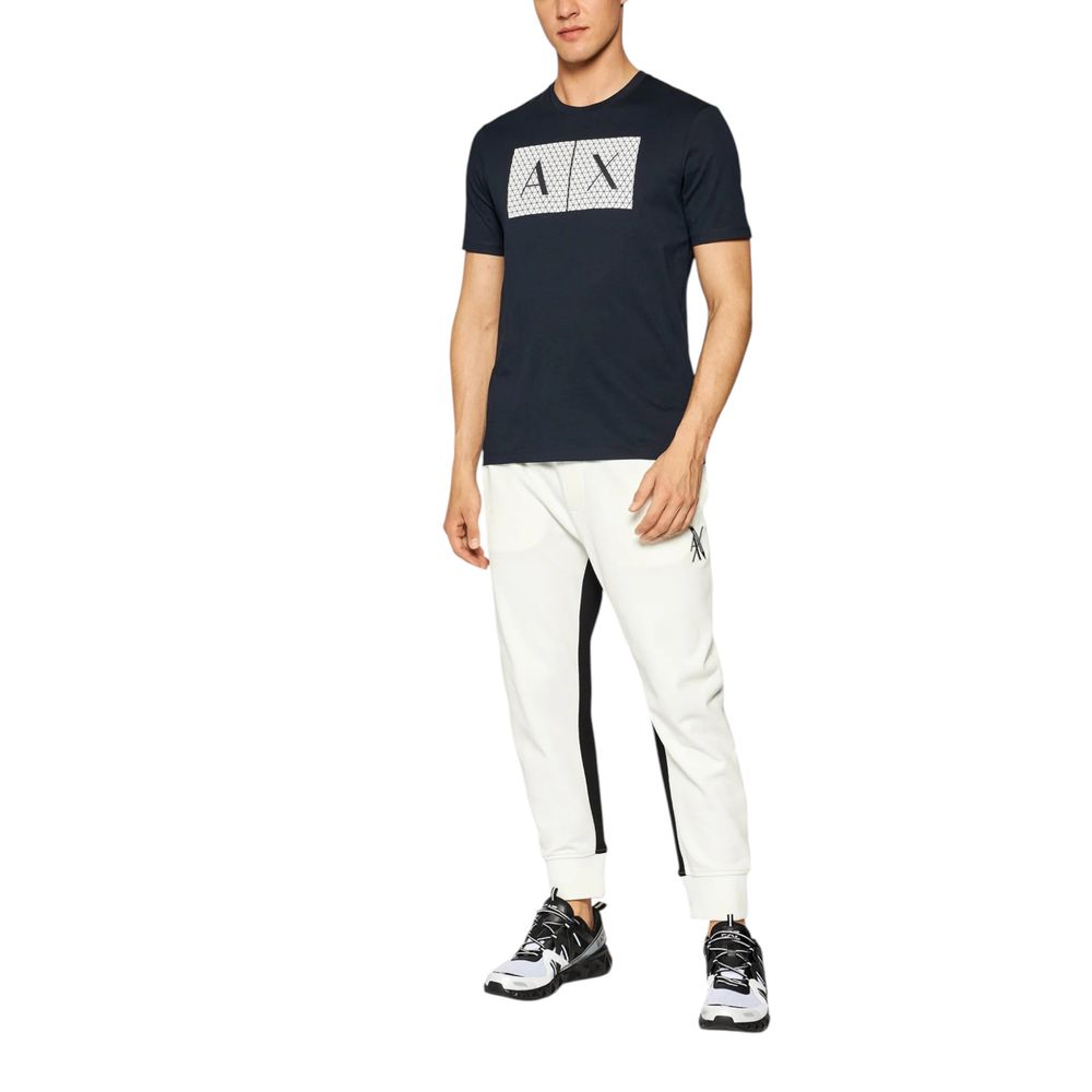 Elevate your wardrobe with the Armani Exchange Blue Cotton T-Shirt, a luxurious blend of comfort and sophistication, perfect for the modern connoisseur.