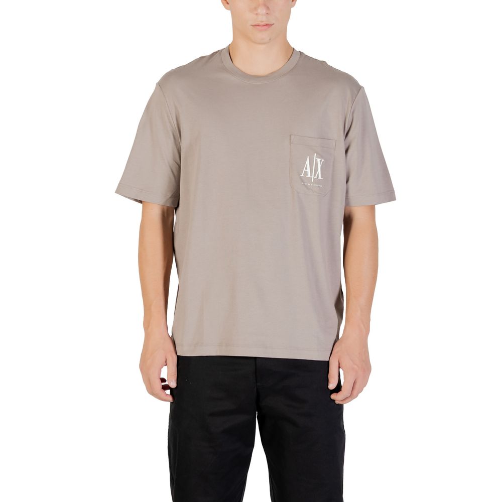 Indulge in the luxurious comfort of Armani Exchange's Brown Cotton Sportswear T-Shirt, crafted from 100% pure cotton for a modern, refined style that elevates your casual wardrobe.