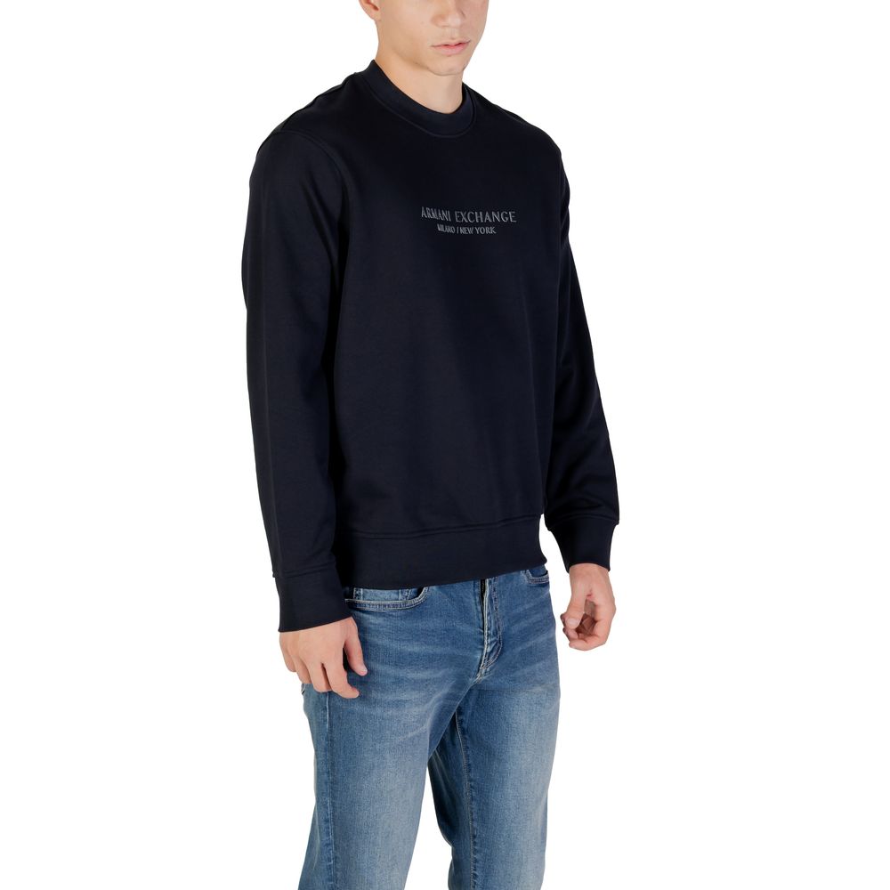 Experience the exquisite craftsmanship of the Armani Exchange Blue Cotton Sweatshirt, a luxurious blend of comfort and style, perfect for the discerning individual.