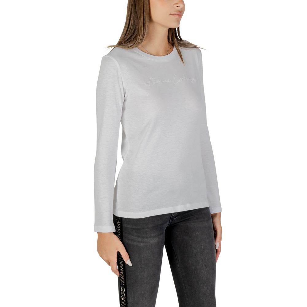 Elevate your wardrobe with the Armani Exchange White Cotton Long Sleeve T-Shirt, a timeless luxury essential crafted from 100% cotton for effortless sophistication.