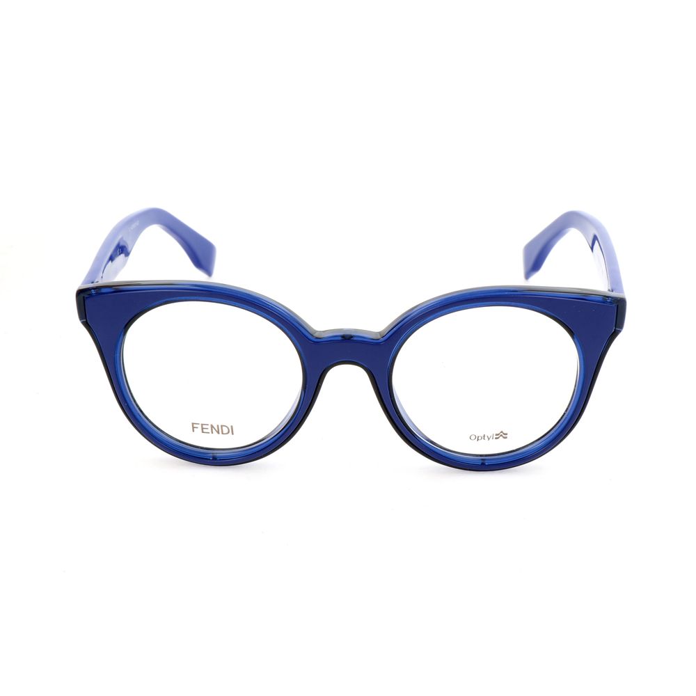 Elevate your style with Fendi Blue Resin Glasses, a luxurious statement of sophistication crafted for the discerning fashionista, embodying timeless elegance and exquisite design.