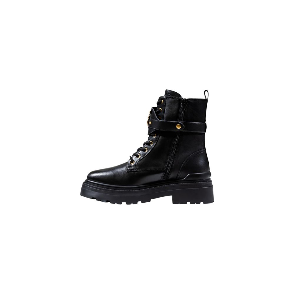 Elevate your style with PINKO Black Leather Ankle Boots, crafted from premium materials for unparalleled elegance and versatility in every season.