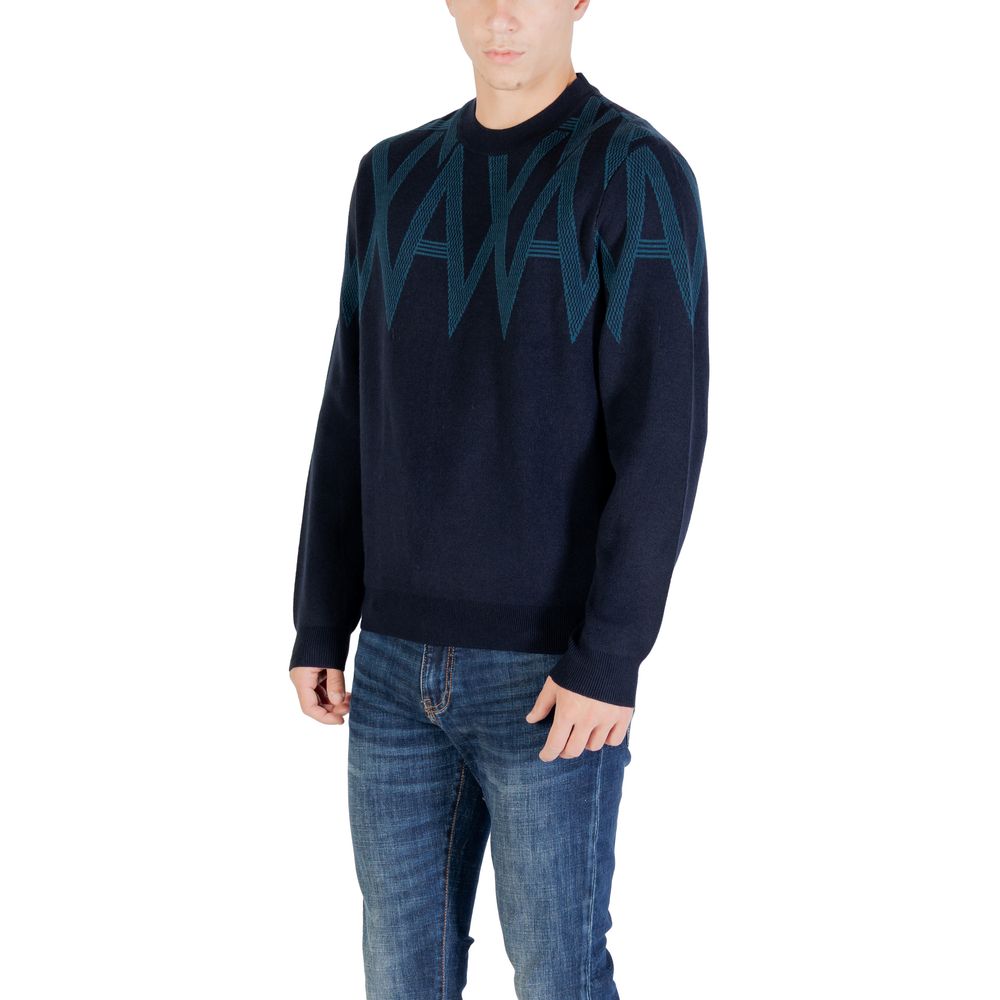 Indulge in the Armani Exchange Black Marabou Sweatshirt, a luxurious blend of acrylic, cotton, and wool, redefining sophistication for the discerning individual.