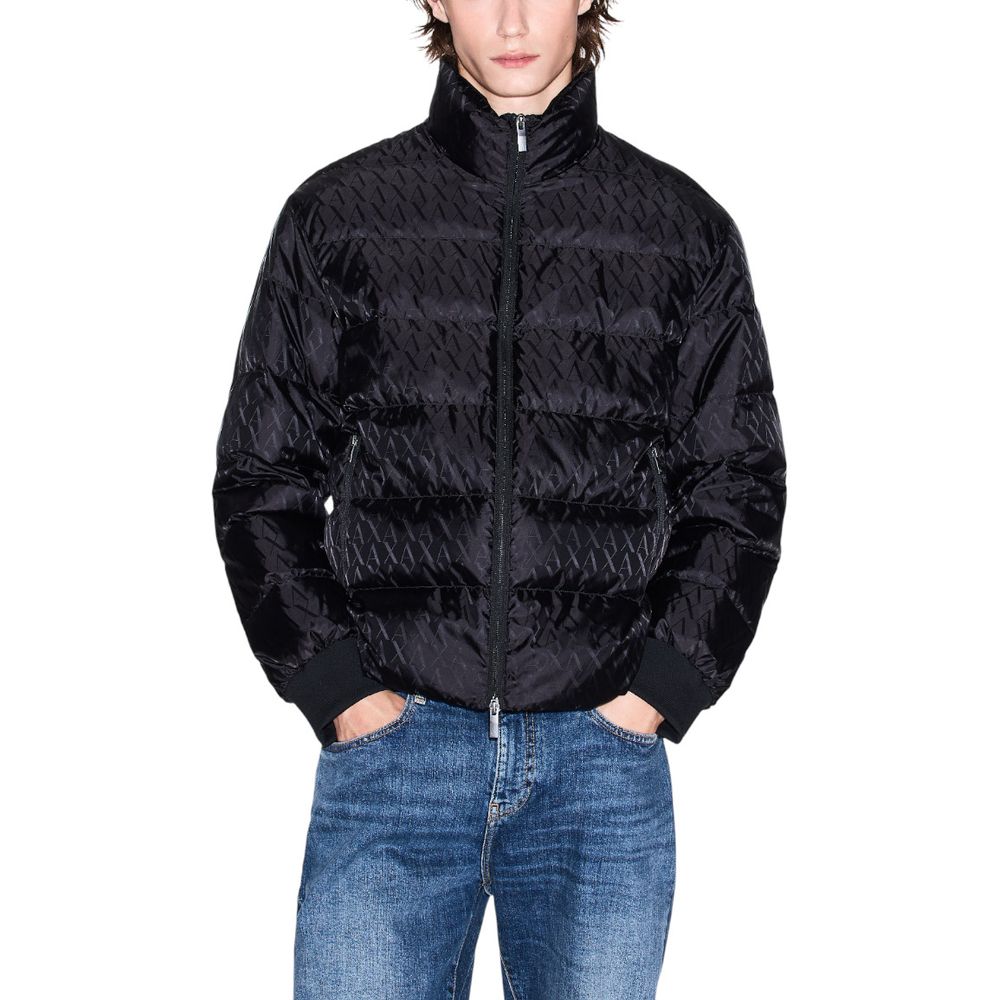 Elevate your winter wardrobe with the Armani Exchange Black Polyamide Coat, a luxurious blend of style and function, perfect for the modern gentleman.