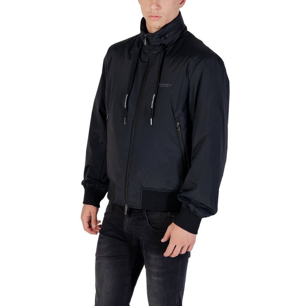 Elevate your style with the Armani Exchange Black Polyamide Bomber, a fusion of luxurious craftsmanship and modern elegance, perfect for the discerning individual.