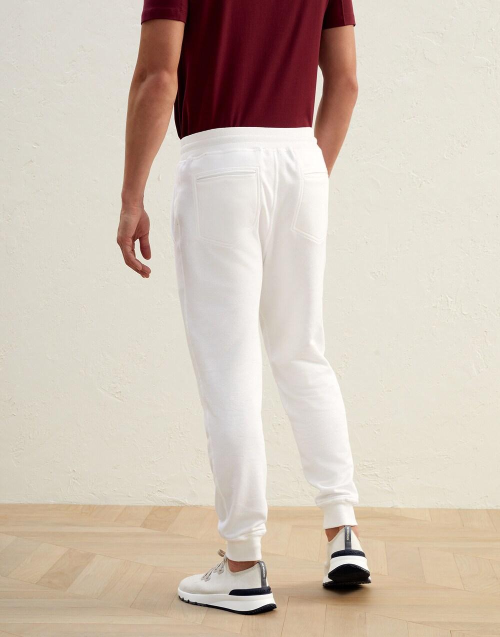 Brunello Cucinelli White Cotton Joggers (Workout Pants)
