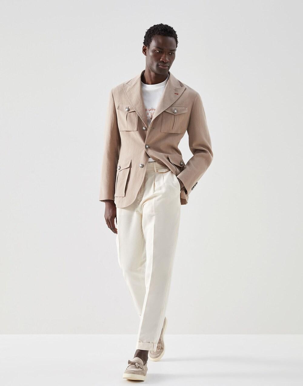 Brunello Cucinelli Brown Linen Jackets And Coat