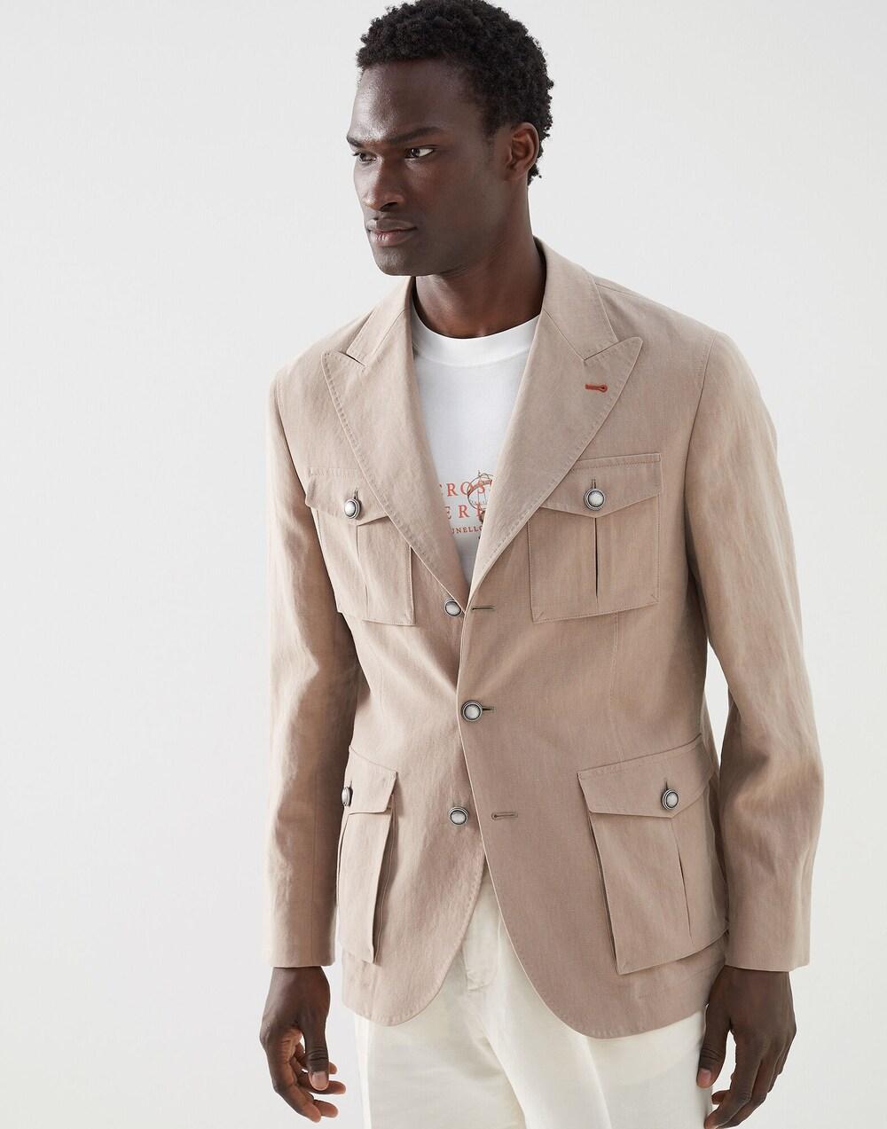 Brunello Cucinelli Brown Linen Jackets And Coat