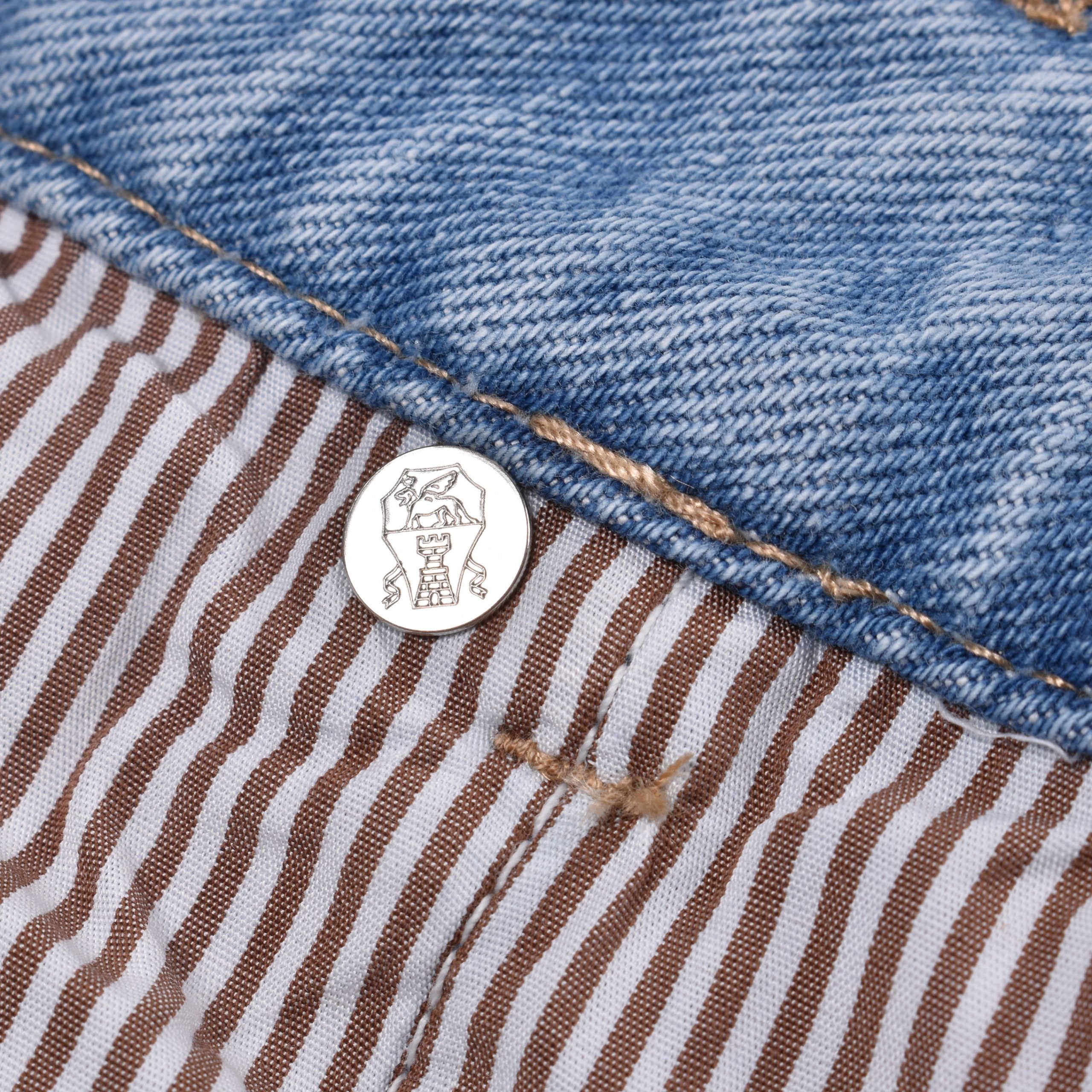 Brunello Cucinelli Blue Cotton Relaxed Fit Jeans