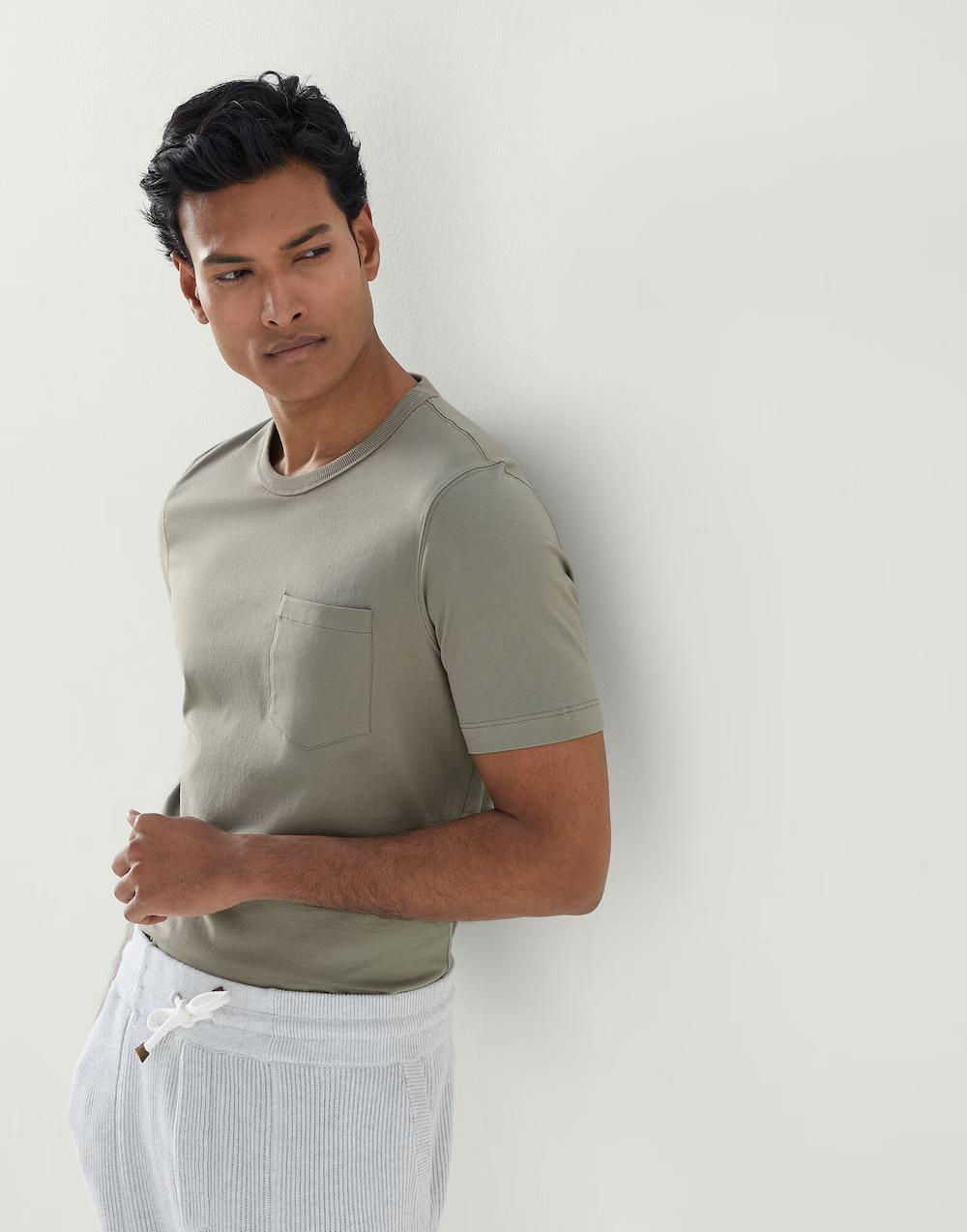 Brunello Cucinelli Green Cotton T-Shirt