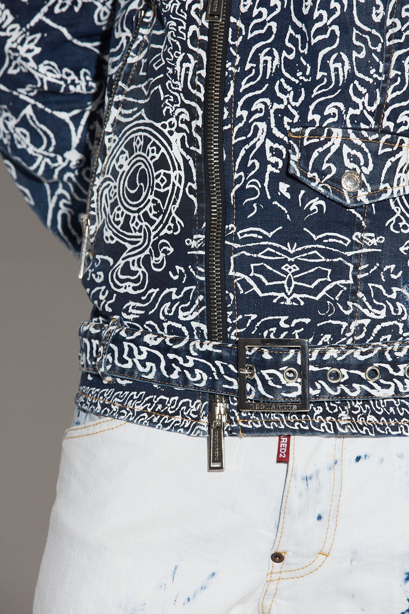 Dsquared² Blue Fibres Biker Jacket