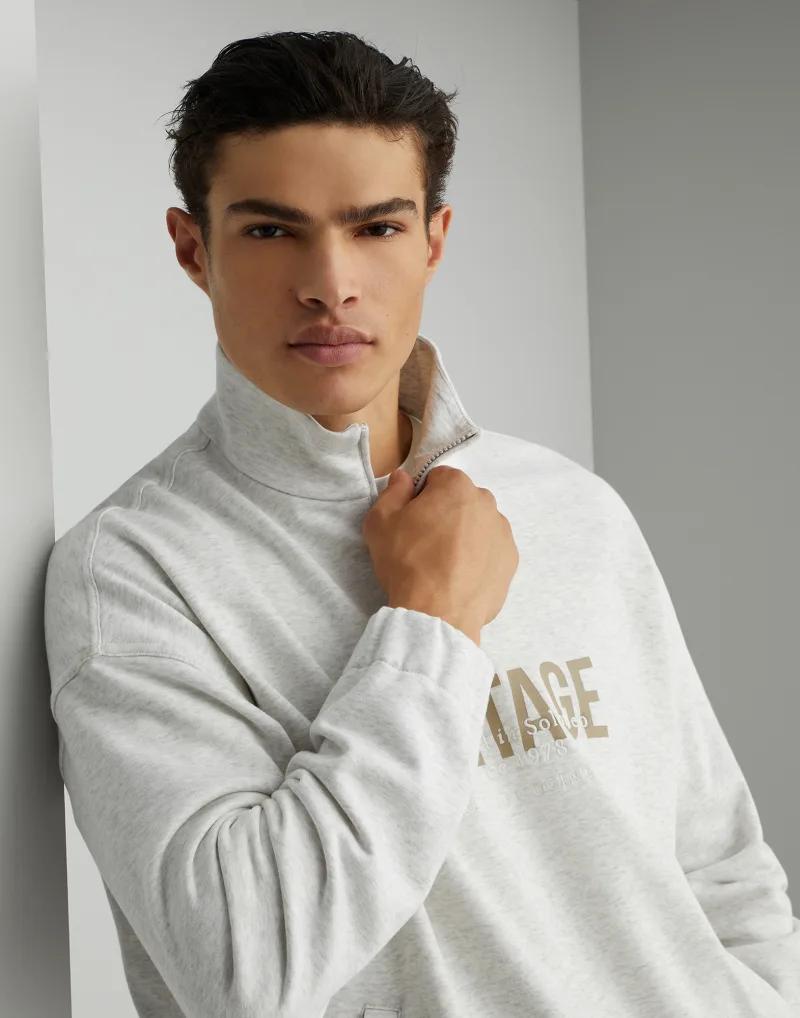 Brunello Cucinelli Silver Cotton Sweatshirt