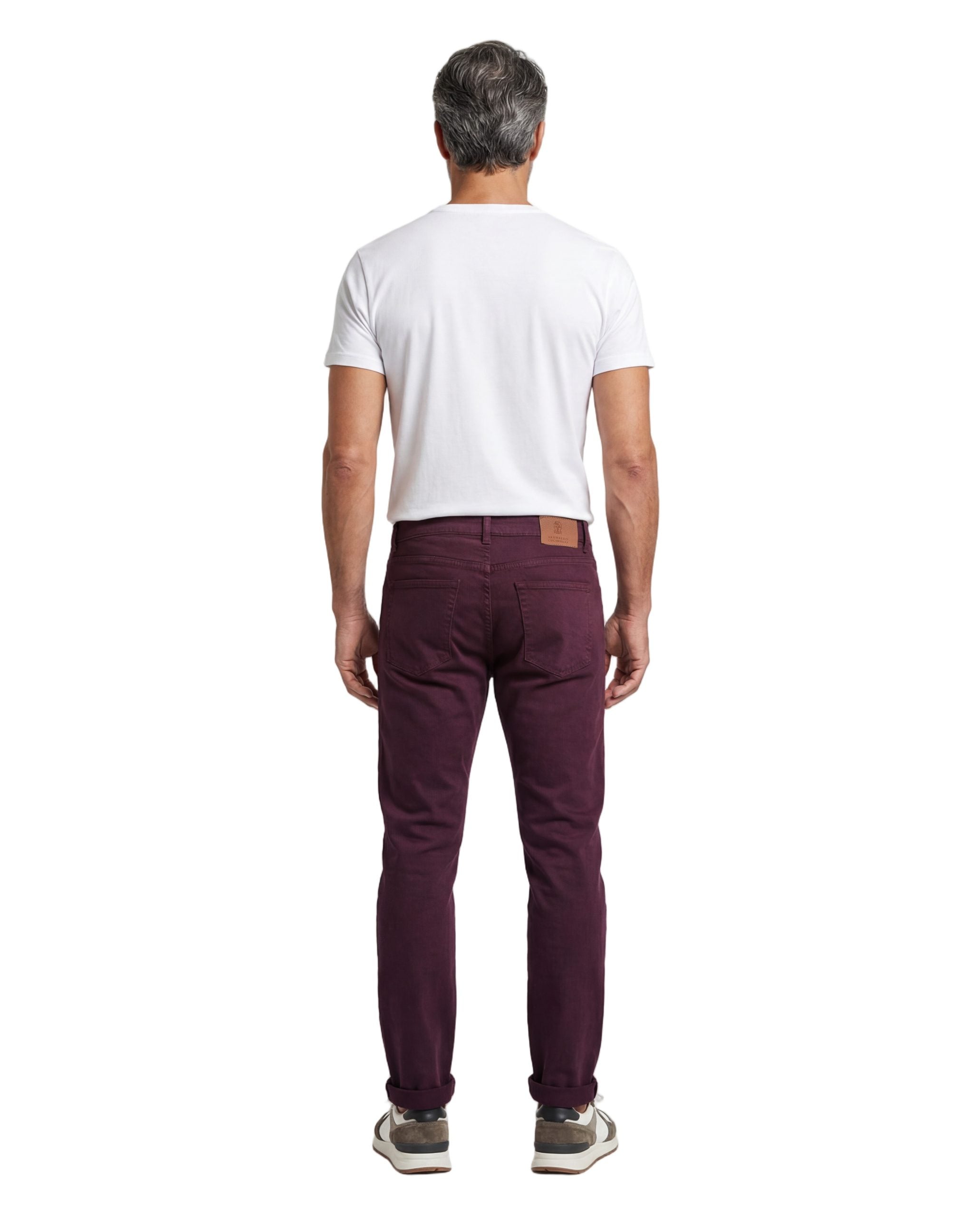 Brunello Cucinelli Burgundy Cotton Pants