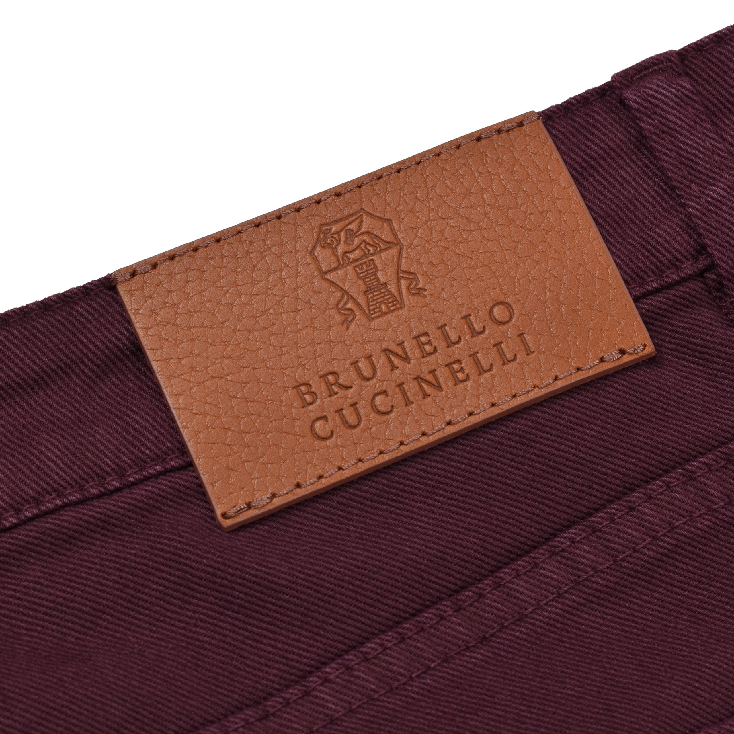 Brunello Cucinelli Burgundy Cotton Pants