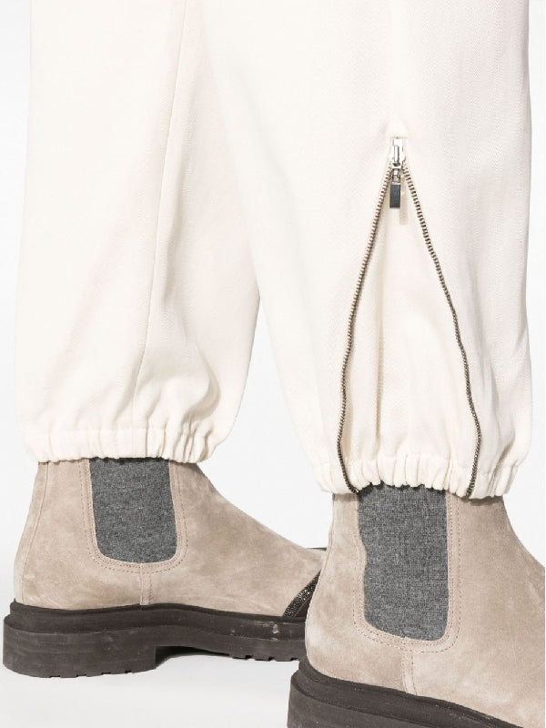 Brunello Cucinelli Beige Cotton Casual Pants