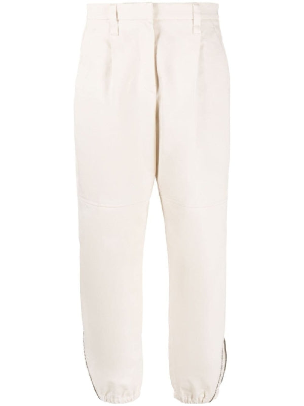 Brunello Cucinelli Beige Cotton Casual Pants