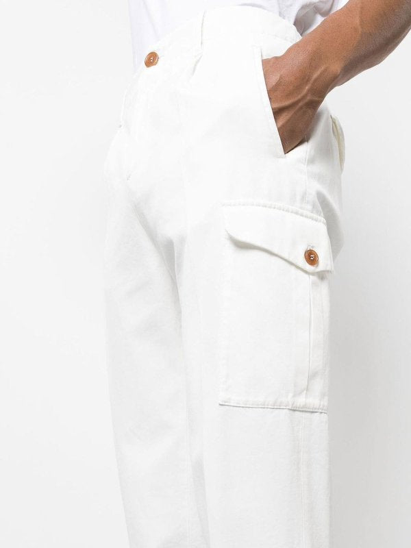 Brunello Cucinelli White Cotton Casual Pants