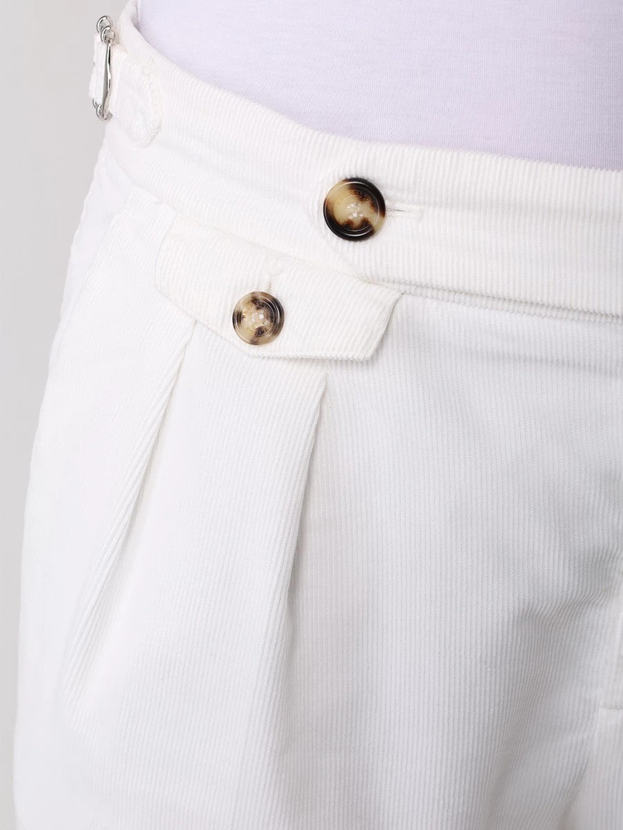 Brunello Cucinelli White Cotton Casual Pants