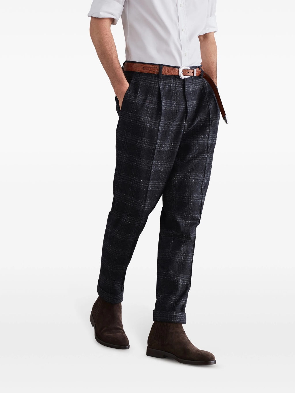 Brunello Cucinelli Gray Silk Casual Pants