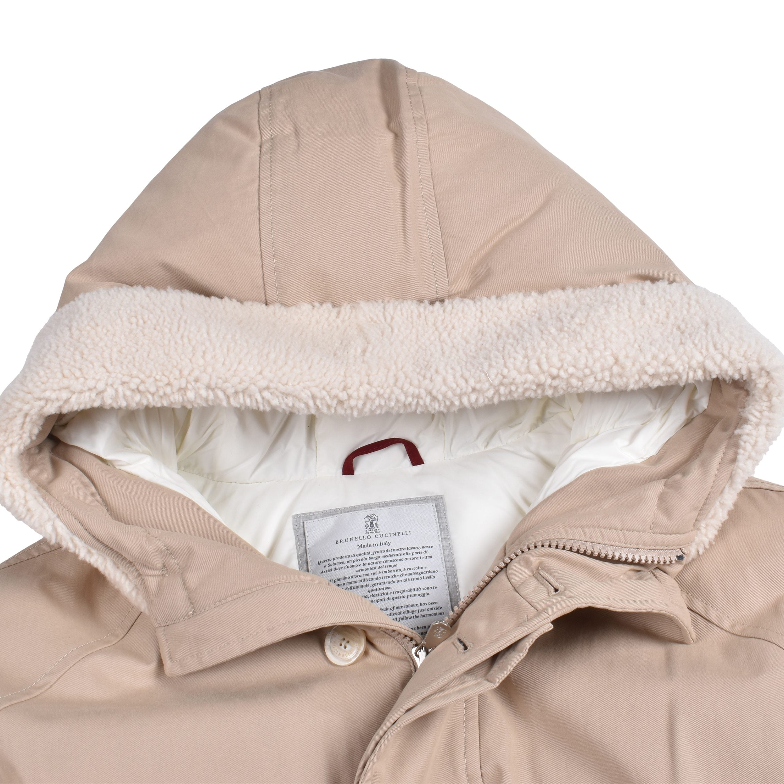 Brunello Cucinelli Beige Cotton Full-Length Jacket