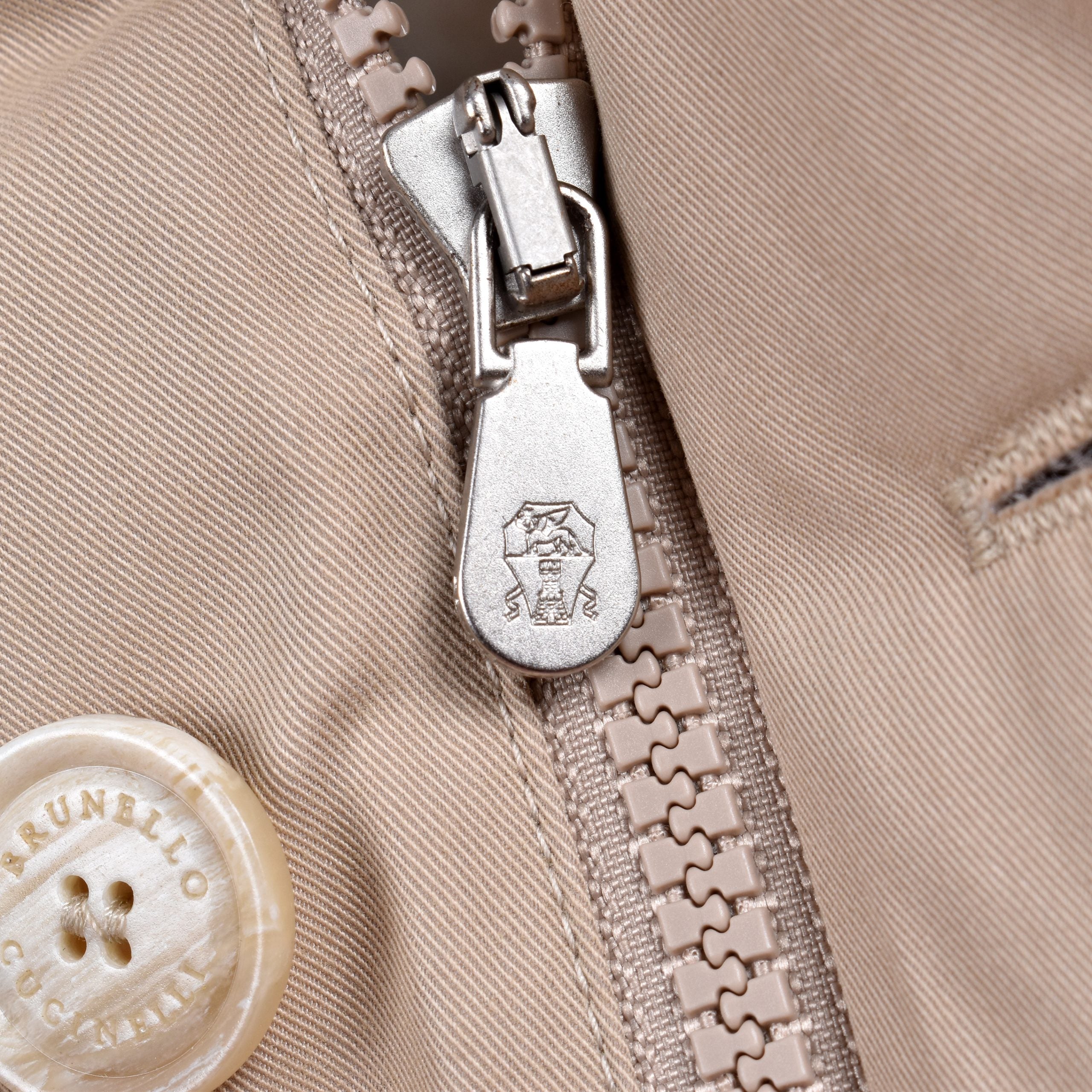 Brunello Cucinelli Beige Cotton Full-Length Jacket
