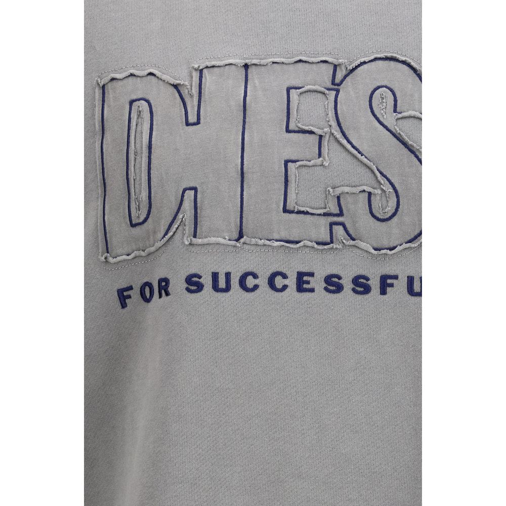Diesel Gray Cotton Sweatshirt - Designer Urban Couture