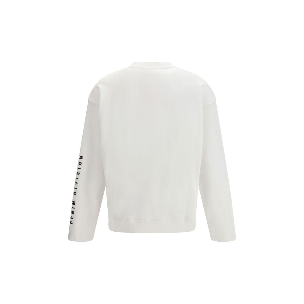 Diesel White Cotton Sweatshirt - Designer Luxury Essential