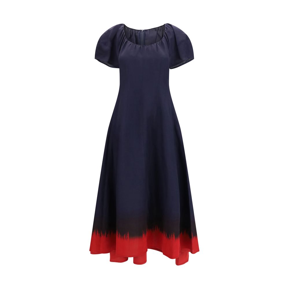 Elevate your wardrobe with the Tory Burch Blue Viscose Casual Dress, a masterpiece of refined elegance, crafted from luxurious viscose and linen for timeless allure.