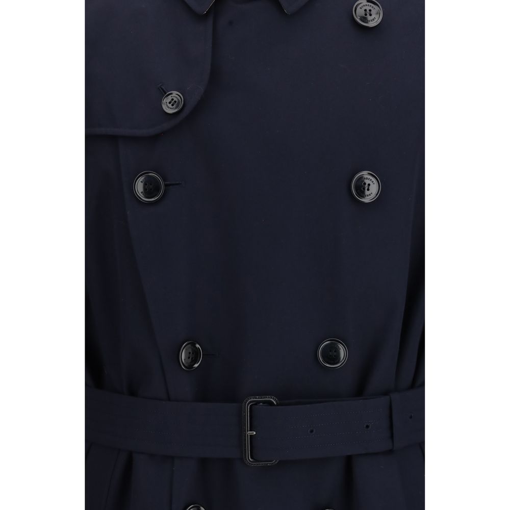 Burberry Blue Cotton Trench Coat - Artisanal Luxury Outerwear