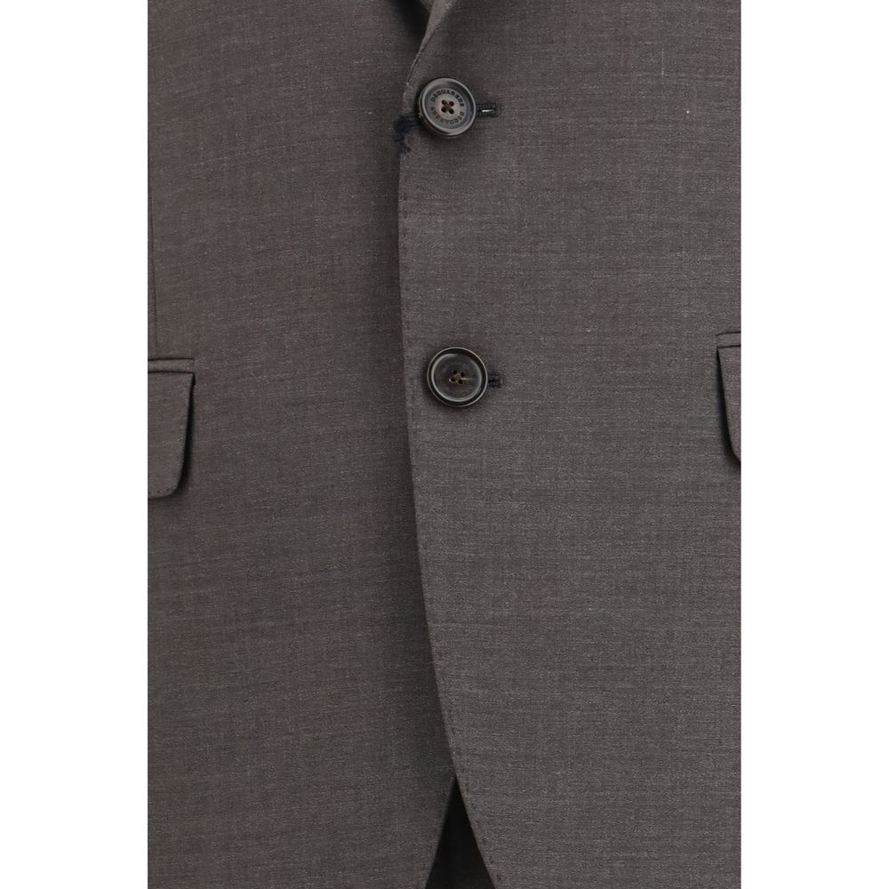 Dsquared² Gray Fleece Wool Suit - Designer Couture Elegance
