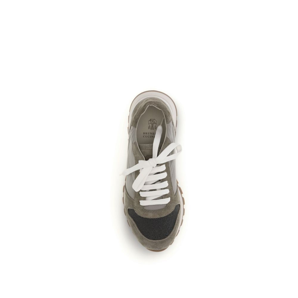 Brunello Cucinelli Bicolor Polyester Athletic Sneakers