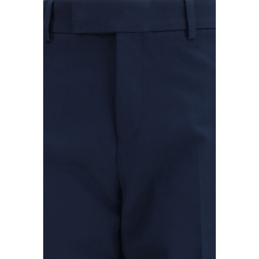 Experience the exquisite allure of Ferragamo Blue Cotton Chino Pants, crafted from luxurious cotton and cashmere, embodying timeless elegance and tailored sophistication.