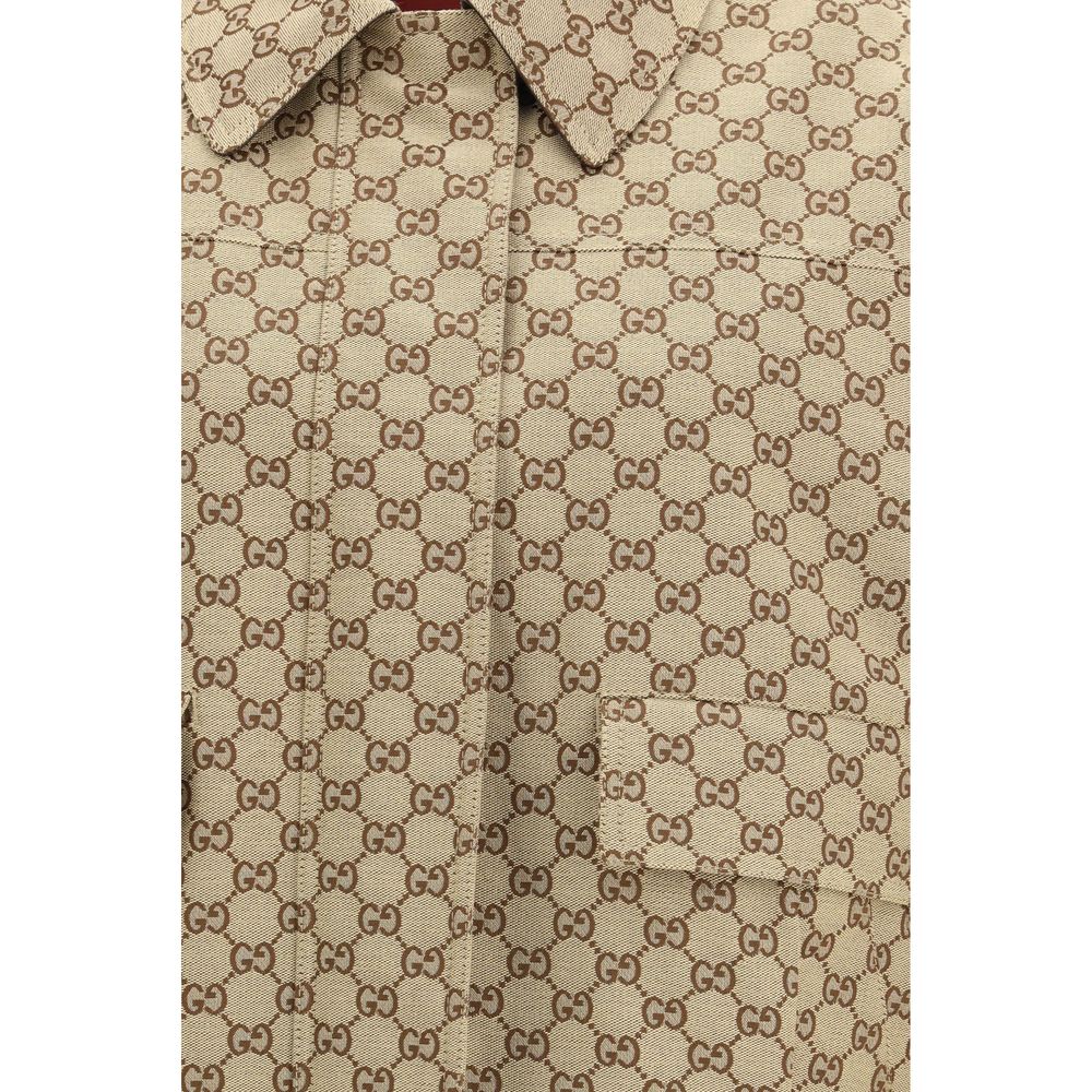 Gucci Beige Cotton Bomber Jacket - Artisanal Urban Elegance