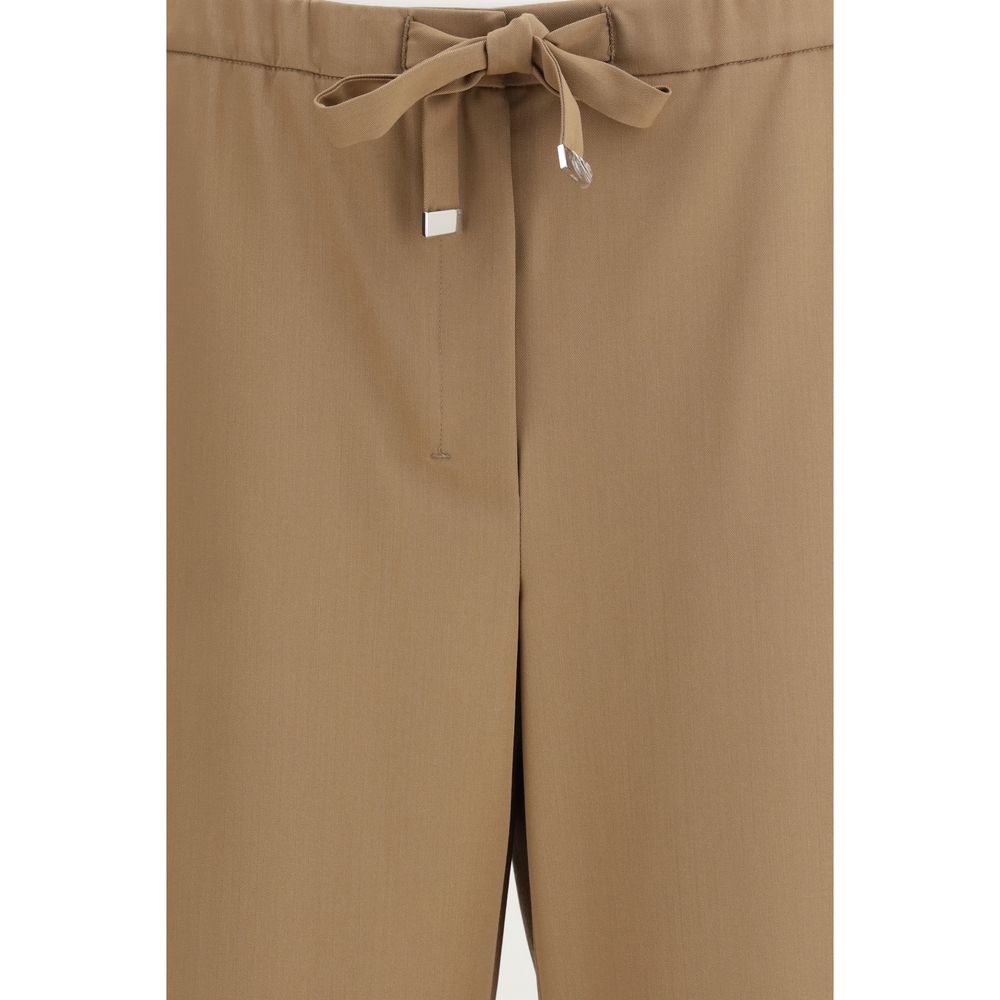 'S Max Mara Brown Wool Oves Aries Flared Pants