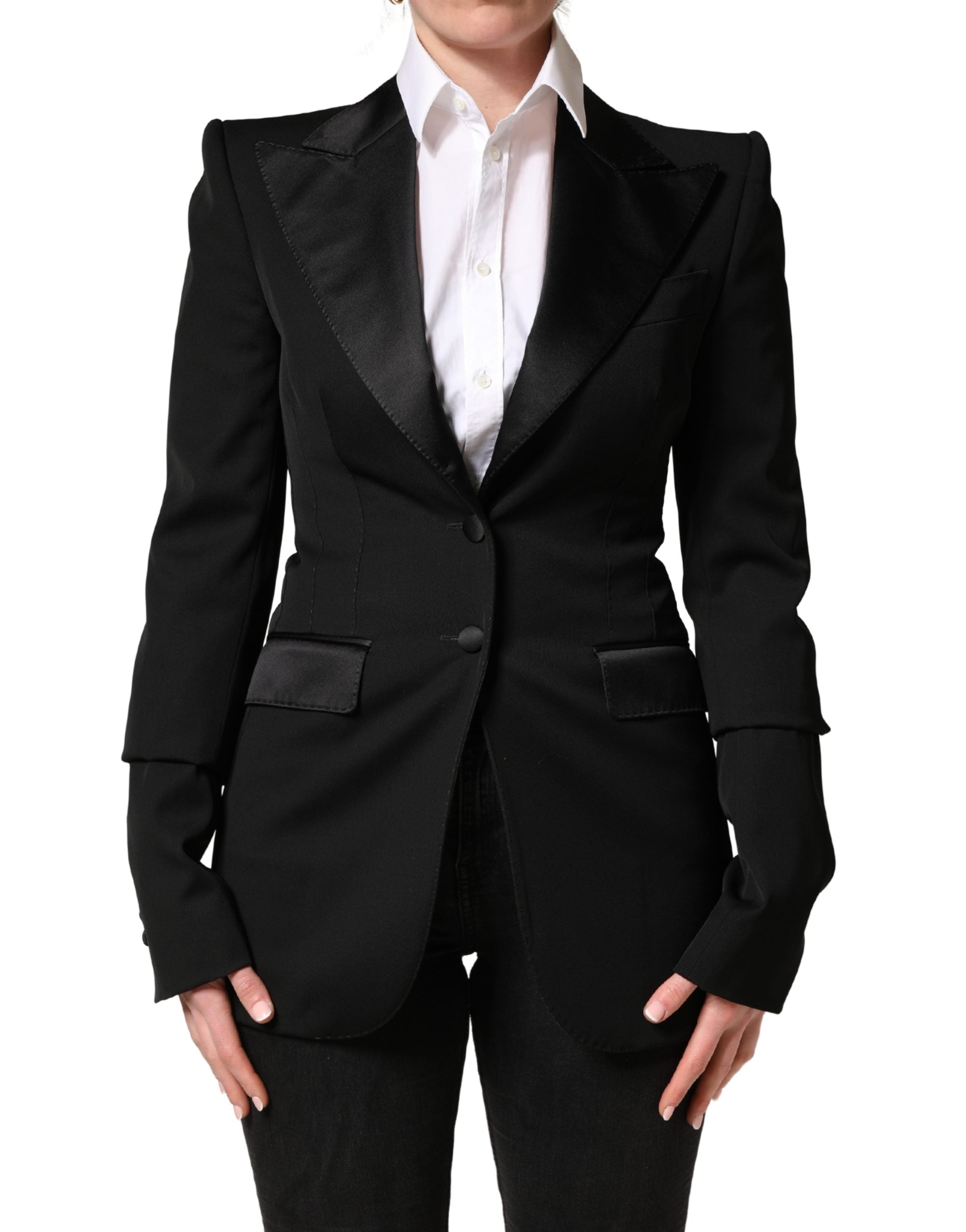 Dolce & Gabbana Black Wool Blazer Jacket - Timeless Luxury Elegance