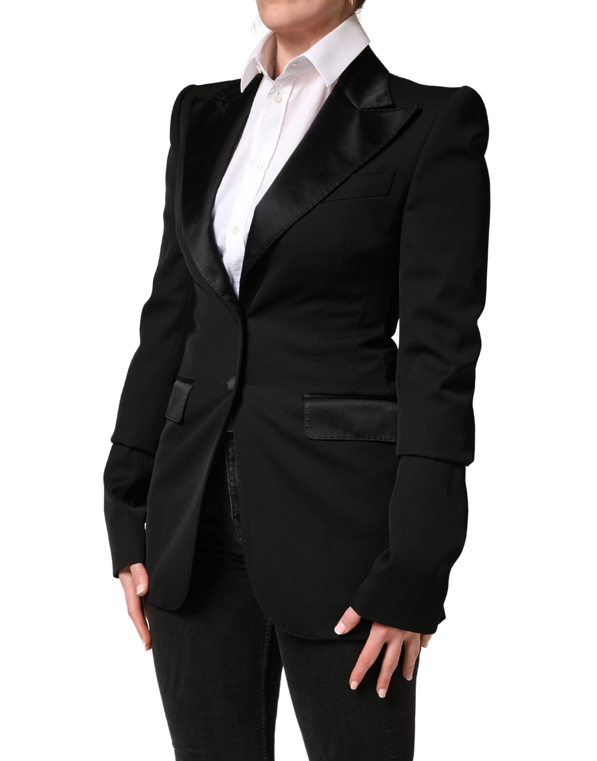 Dolce & Gabbana Black Wool Single Breasted Blazer Jacket