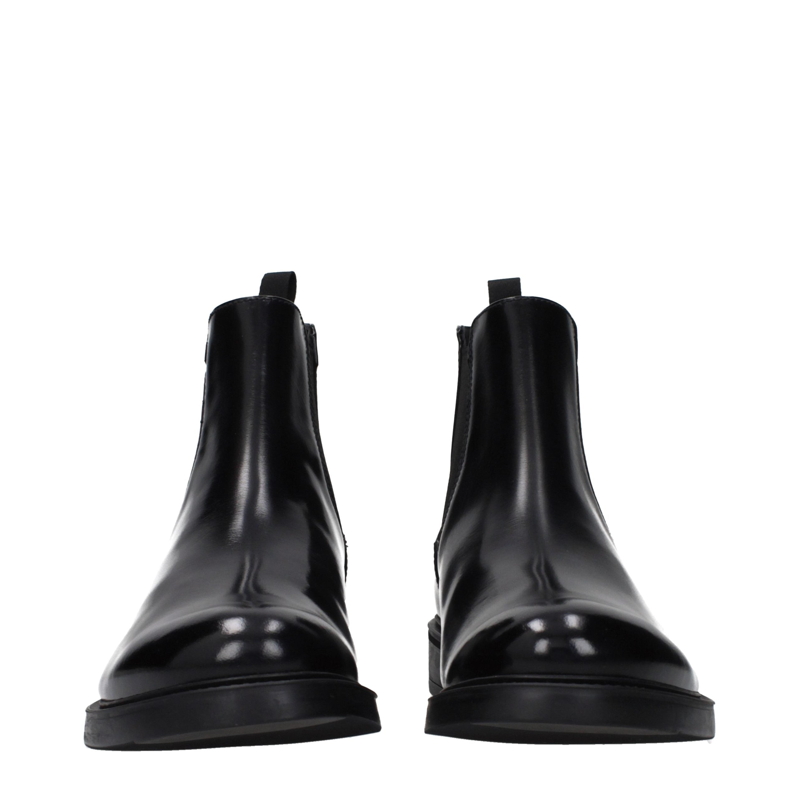 Prada Black Leather Ankle Boots