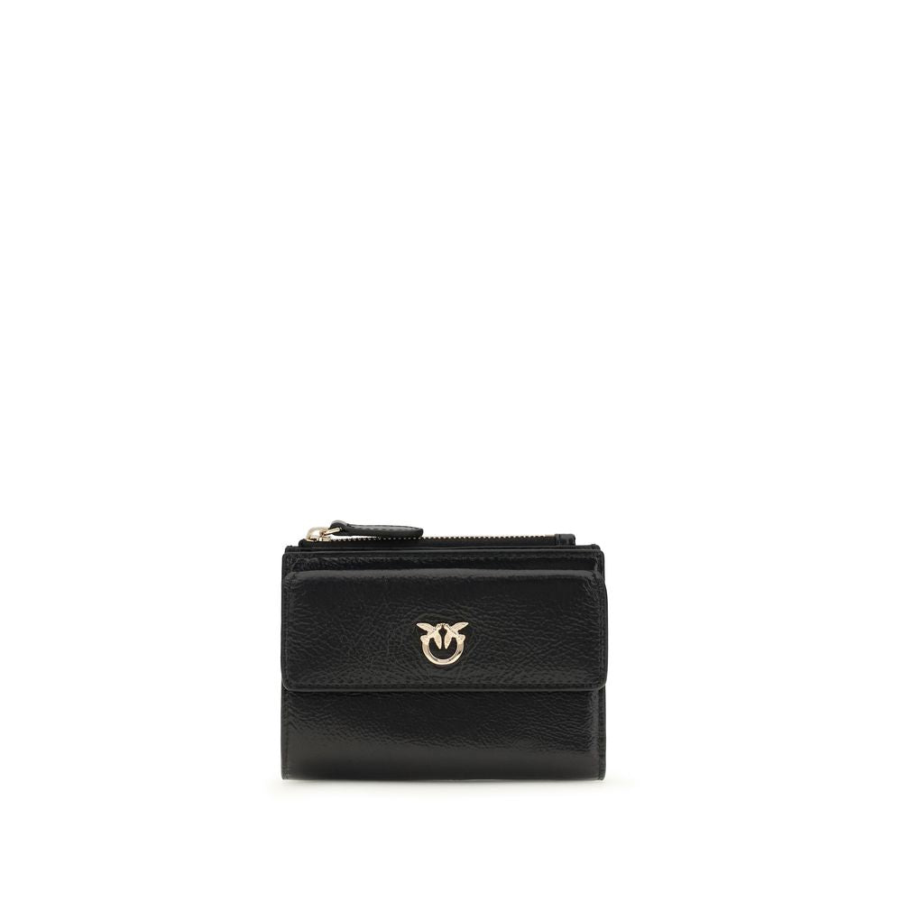 Discover the PINKO Black Calf Leather Bos Taurus Wallet, a masterpiece of refined craftsmanship and timeless elegance, perfect for those who appreciate luxury in every detail.